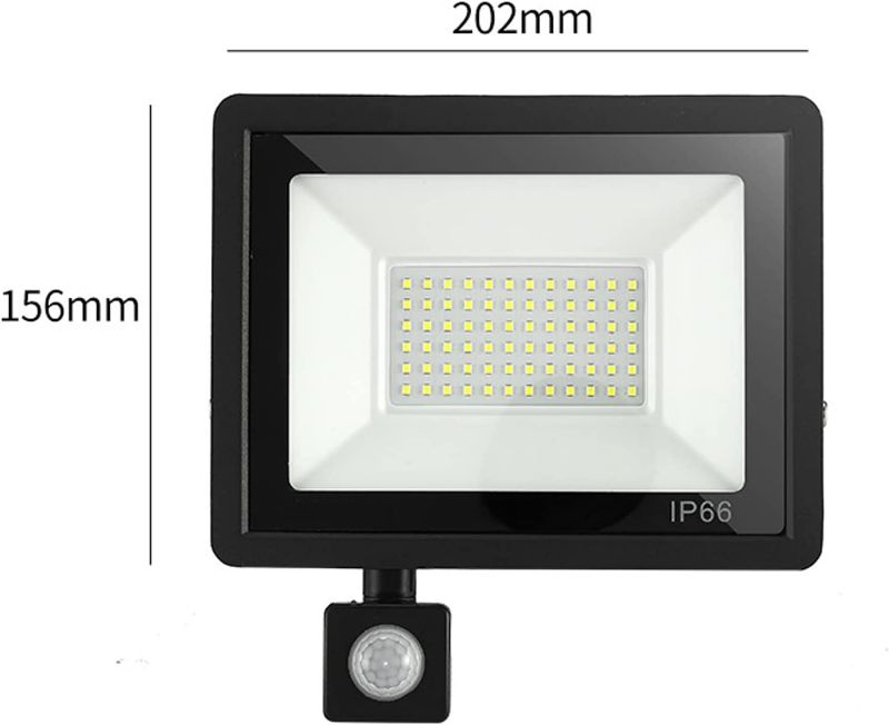 Photo 3 of Hyuduo Flood Lights Human Sensor LED Flood Light 50W IP66 Waterproof 6000K Outdoor Heat Dissipation Floodlight for Bars Clubs Body Painting Art Painting Fluorescent Effect Garden 220V