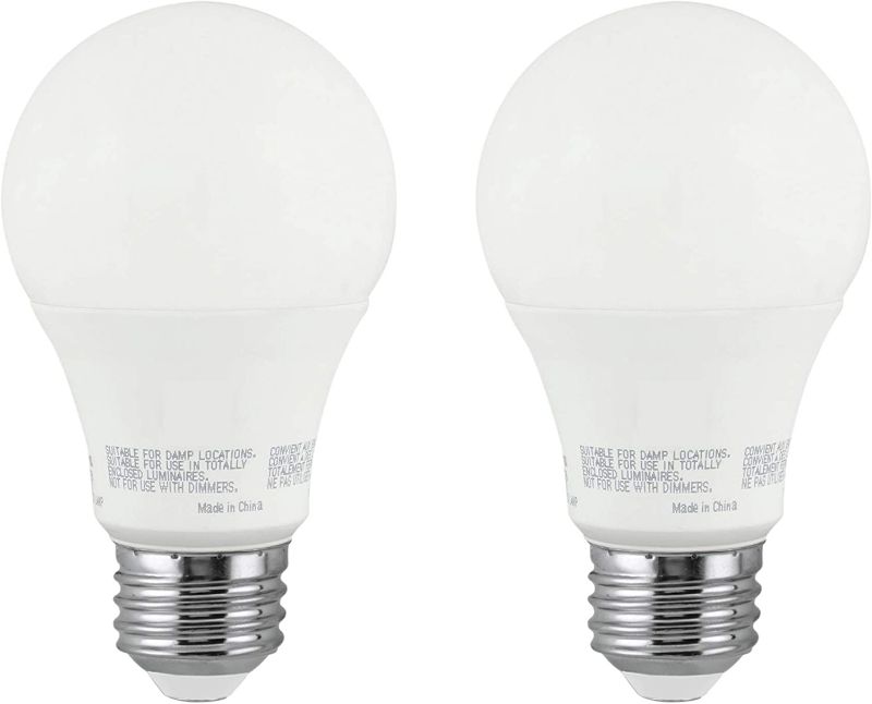 Photo 1 of LED A19 3 Way Light Bulb, 4W/8W/14W, (40W/60W/100W Equivalent), 3000K Bright White, E26 Medium Base, 120V, Energy Star, (2 Pack)