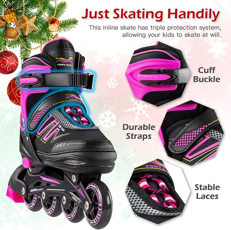 Photo 2 of Hiboy Adjustable Inline Skates with All Light up Wheels, Outdoor & Indoor Illuminating Roller Skates for Boys, Girls, Beginners Size 2-5