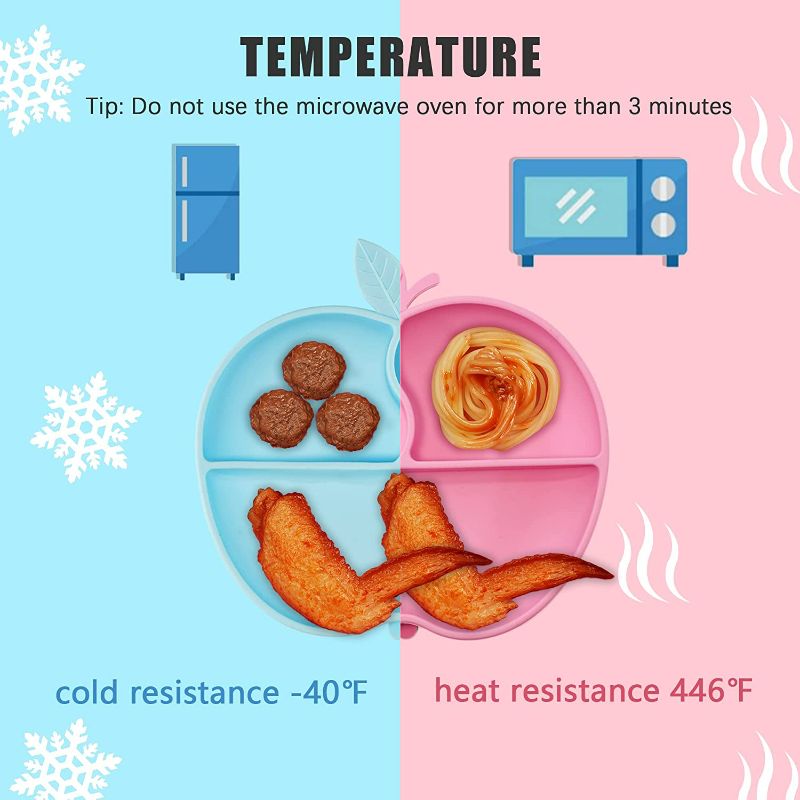Photo 3 of cauyuan Silicone Suction Plate, Toddler Silicone Placemat for Kids Fits Most Highchair Trays, Dishwasher and Microwave Safe