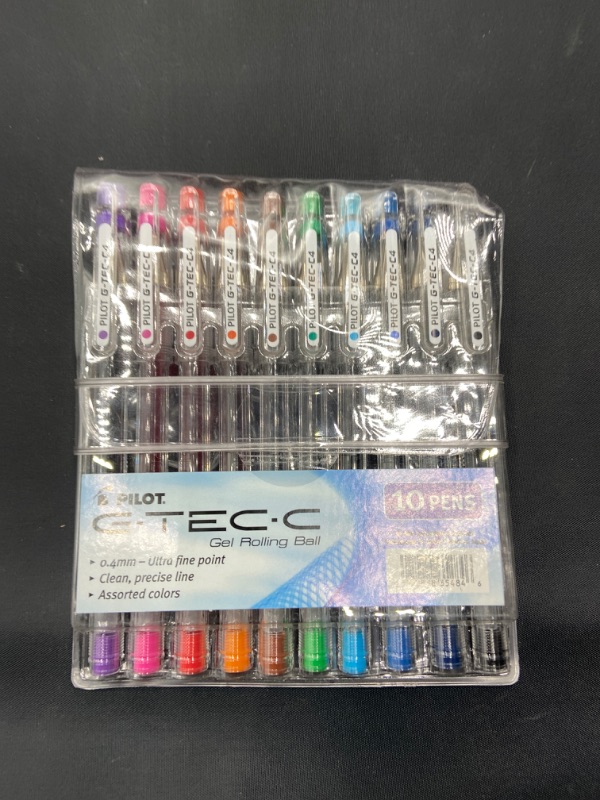 Photo 2 of Pilot G-Tec-C Gel Ink Rolling Ball Pens, 0.4mm, Assorted Color Inks, 10-Pack