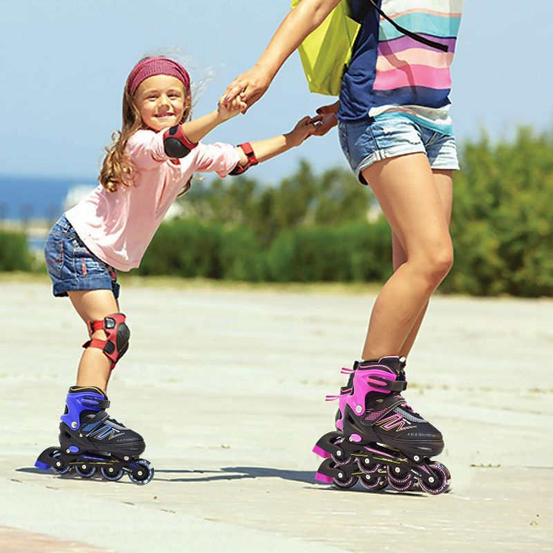 Photo 3 of Hiboy Adjustable Inline Skates with All Light up Wheels, Outdoor & Indoor Illuminating Roller Skates for Boys, Girls, Beginners