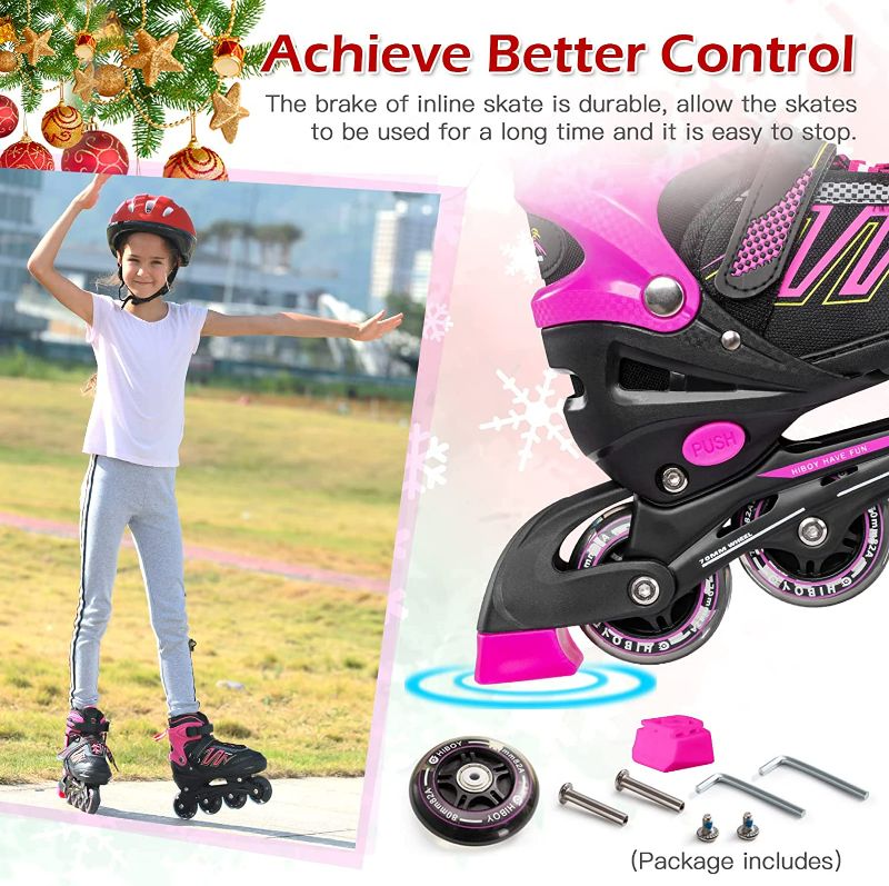 Photo 2 of Hiboy Adjustable Inline Skates with All Light up Wheels, Outdoor & Indoor Illuminating Roller Skates for Boys, Girls, Beginners Size 2-5