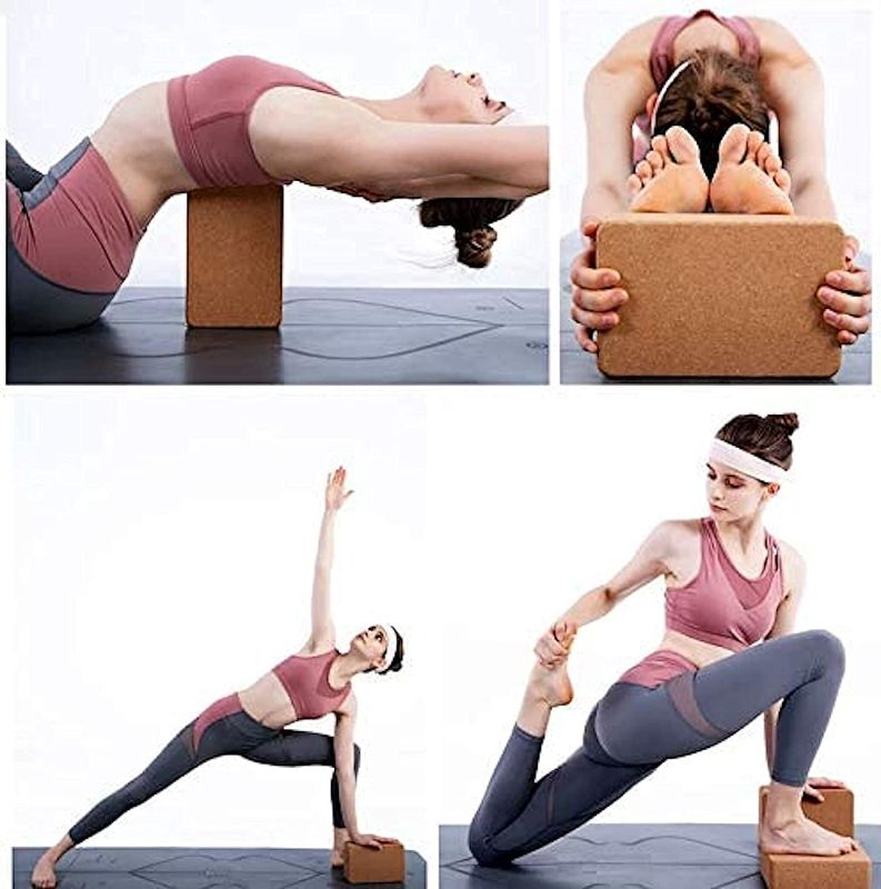 Photo 2 of Volcano Cork Yoga Blocks 2 Pack Set -Natural Cork from Portugal, 9"x6"x4" Yoga Blocks Non-Slip&Anti-Tilt for Women| Men, Lightweight, Odor-Resistant| Moisture-Proof, Perfect Yoga Equipment