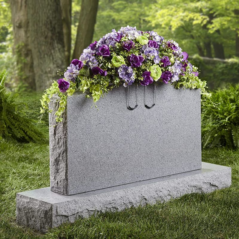 Photo 3 of FloraCraft Floral Tombstone Hugger with FloraF?M 2.6 Inch x 12 Inch x 17.3 Inch Green