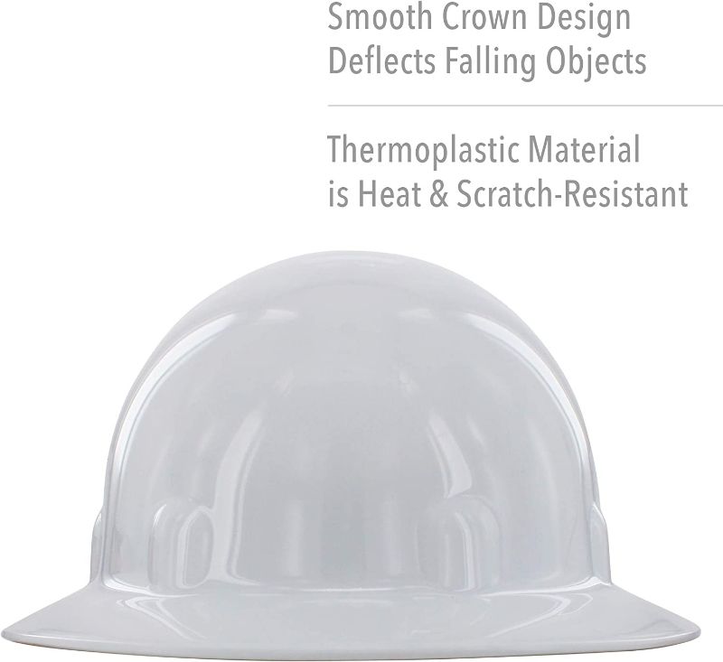 Photo 2 of Fibre-Metal by Honeywell E1RW Supereight Thermoplastic Full Brim Hard Hat with 8 Pt. Ratchet Suspension, White