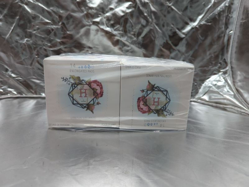 Photo 1 of H by ELICSOR Ultra-Thin Menstrual Pads, Super Absorbent Sanitary Pads with Wings - 14 Pads per Pack, 2 Packs