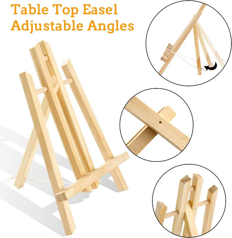 Photo 2 of Wood Easels, Easel Stand for Painting Canvases, Art, and Crafts. (11.8 inch, 20 Pack), Tripod, Painting Party Easel, Kids Student Table School Desktop, Portable Canvas Photo Picture Sign Holder.
