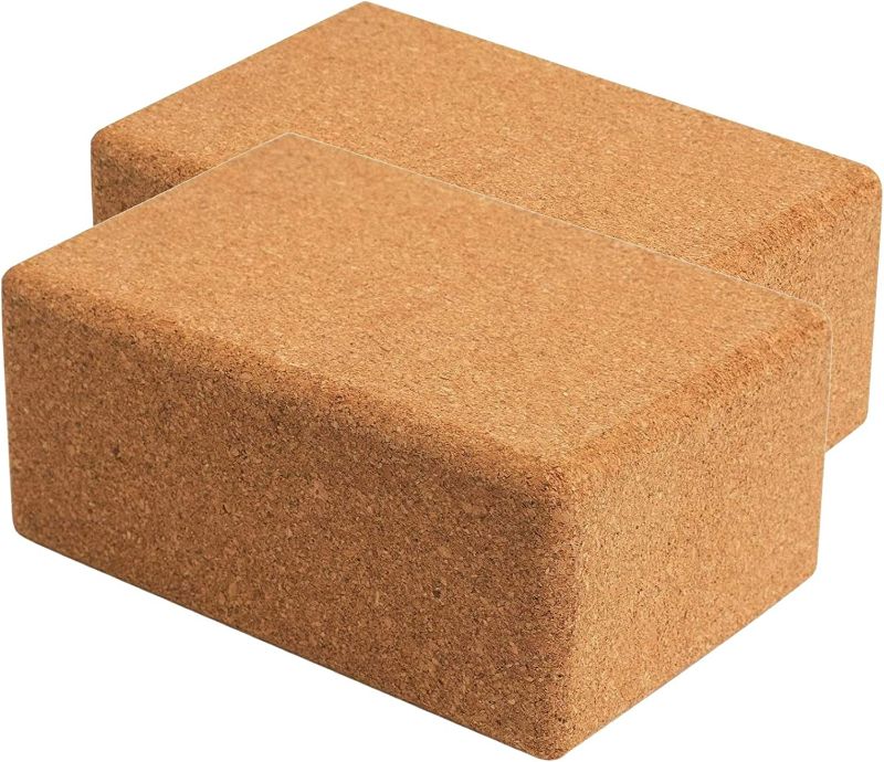 Photo 1 of Volcano Cork Yoga Blocks 2 Pack Set -Natural Cork from Portugal, 9"x6"x4" Yoga Blocks Non-Slip&Anti-Tilt for Women| Men, Lightweight, Odor-Resistant| Moisture-Proof, Perfect Yoga Equipment