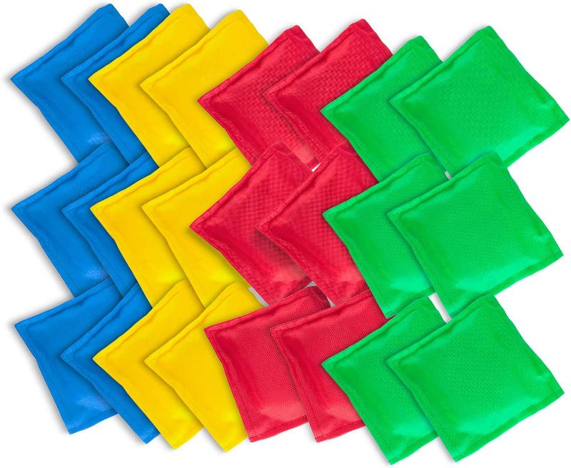 Photo 1 of Super Z Outlet Nylon Cornhole Bean Bags Toy Set Sack Hand Toss Games Weights for Kids (5" x 5" Assorted Colors) (24 Pack)