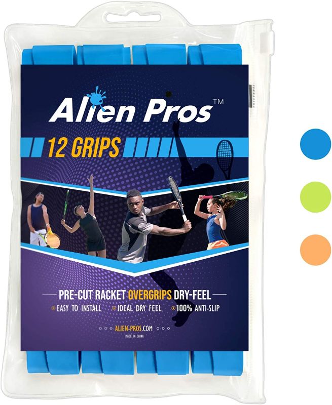 Photo 1 of ALIEN PROS Tennis Racket Grip Tape - Precut and Dry Feel Tennis Grip - Tennis Overgrip Grip Tape Tennis Racket - Wrap Your Racquet for High Performance