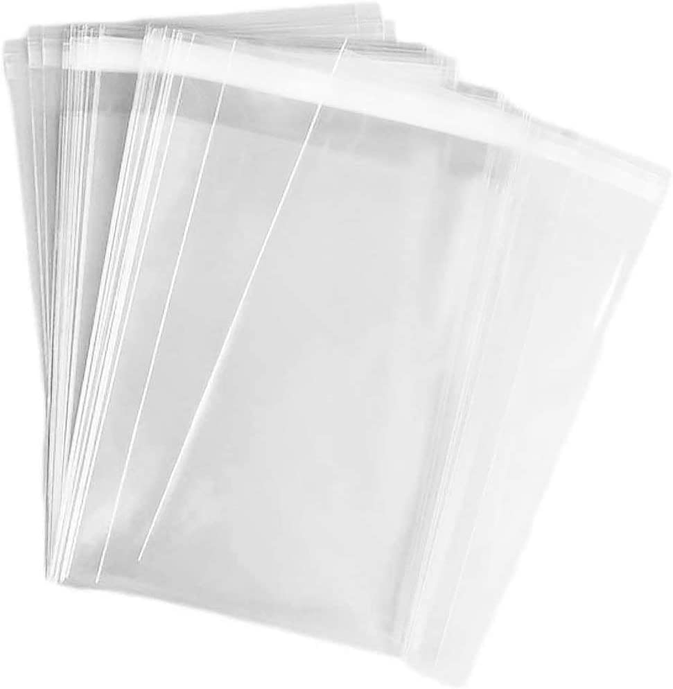 Photo 1 of 100 pcs Clear 9" x 12" Self Seal Cello Cellophane Bags Resealable Poly Bags 2.8 mils OPP Bag for Packaging Clothing, T Shirts, A4, Party Decorative Gift