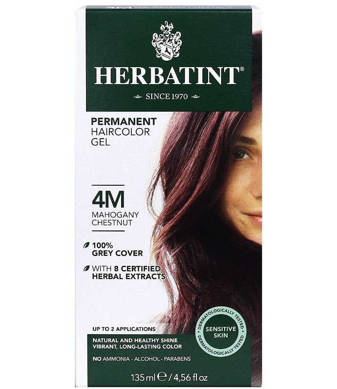 Photo 1 of Herbatint Permanent Haircolor Gel, 4M Mahogany Chestnut, Alcohol Free, Vegan, 100% Grey Coverage - 4.56 oz
