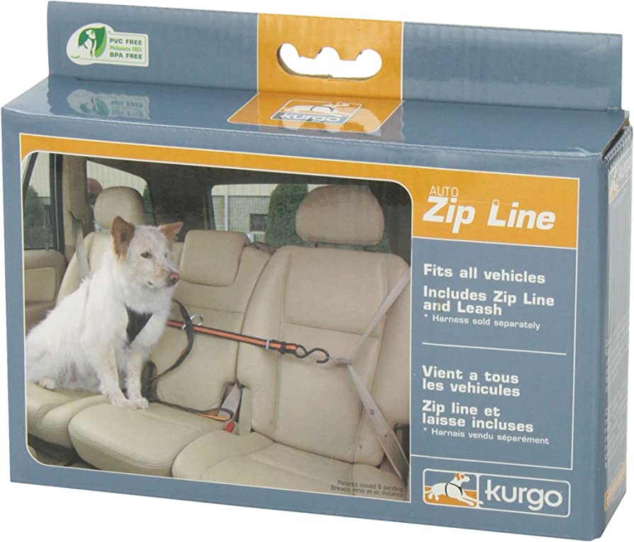 Photo 1 of ipline for Dogs, Adjustable Dog Safety Belt Leash, Pet Seat Belt Tether, Reduce Distracted Driving, Includes Zip Line, Leash and Carabiner Clips, 6 feet