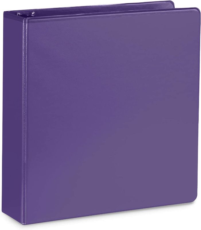 Photo 2 of 4 Pack 2 Inch 3 Ring Binders, Rugged Design for Home, Office, and School, Designed for of 8.5 Inch x 11 Inch Paper, Purple, White, Aqua Blue, Pink, 4 Binder Assorted Pack, Made in USA