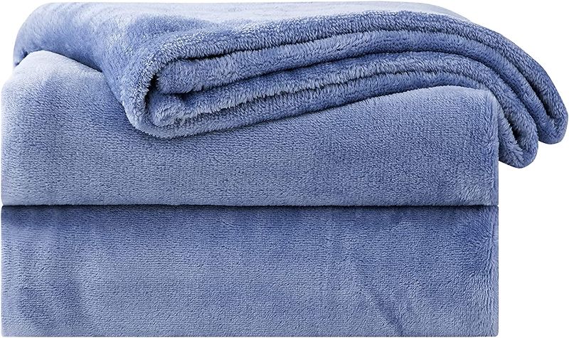 Photo 1 of Do&Get Home Collection Flannel Fleece Throw Blankets, Cozy Feeling and Lightweight, Ultra Soft and Fad Resistant,All Season Suitable (Blue, 50" X 70")