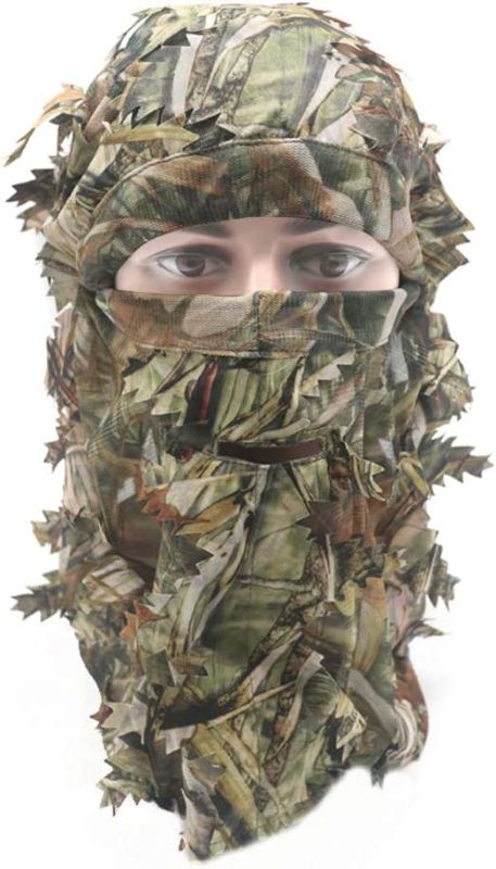 Photo 1 of EAmber Ghillie Camouflage Leafy Hat 3D Full Face Mask Headwear Turkey Camo Hunter Hunting Accessories