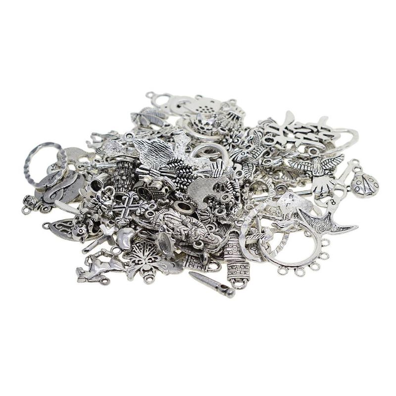 Photo 1 of 100 Grams Assorted Mixed Pendants Beads Connectors for Bracelets Necklace Jewelry Making Craft Supplies, Tibetan