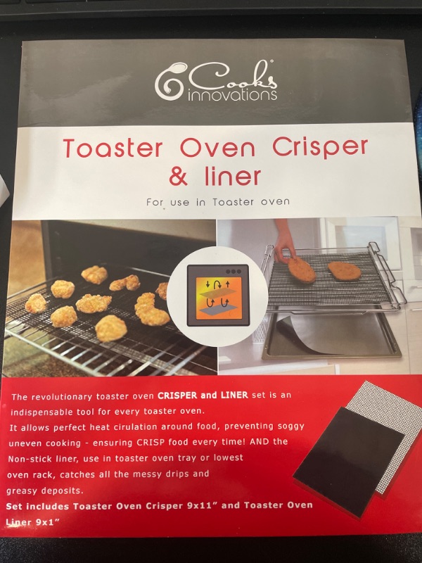 Photo 2 of Cooks Innovations Toaster Oven Non Stick Liner & Crisper Set - Get Crispy Food Every Time - Easy Clean Up - Premium Crisping Sheet with Nonstick Oven Liner for Toaster Oven (9 x 11) Copper