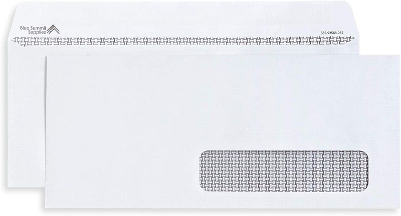 Photo 1 of 500 Self Seal Number 10 Single Right Window Envelopes - Security Lining - Designed for Secure Mailing of Invoices, Documents, and Business Statements, 4 1/8 x 9 1/2 Inches, 500 Ct