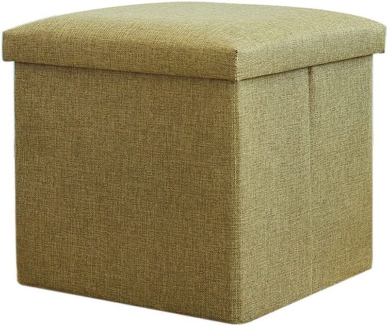 Photo 1 of NISUNS OT01 Linen Folding Storage Ottoman Cube Footrest Seat, 12 X 12 X 12 Inches (Linen Green)