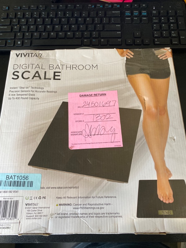 Photo 2 of Vivitar Digital Bathroom Scale, Black, PS-V134-B, 3.93 Pound PS-V134-B Black