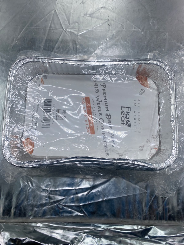 Photo 2 of (35 Pack) Drip Pans Compatible with Weber Grills Spirit Gas Grills, Q Grills, Genesis and Genesis II LX 200 300 Series l Disposable Aluminum Foil Grease Trays l BBQ, Roasting, Baking & Cooking