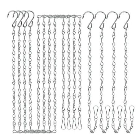 Photo 1 of Teenitor 8 Pieces Chain for Hanging Plants, Bird Feeders, Lanterns and Ornaments, 4 Pieces 35 Inch and 4 Pieces 9.5 Inch Hanging Chain with Hooks, Decorative Chains for Hanging