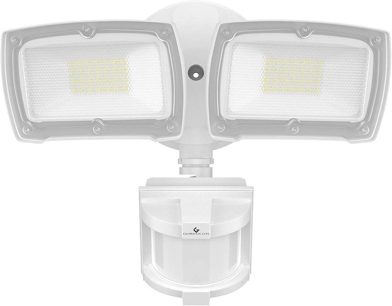 Photo 1 of GLORIOUS-LITE LED Security Lights Motion Sensor Light Outdoor, 28W 3000LM Motion Security Light, 5500K, IP65 Waterproof, 2 Head Motion Detector Flood Light for Garage, Yard, Porch (NOT Solar Powered)