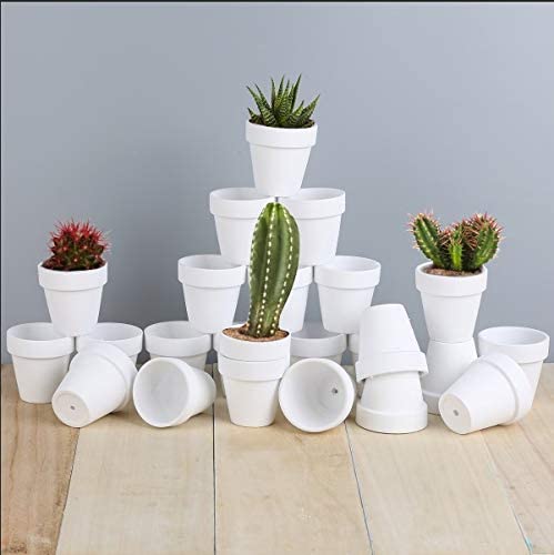 Photo 1 of 24pcs Small Mini Clay Pots, 2.5'' Terracotta Pot Clay Ceramic Pottery Planter, Cactus Flower Terra Cotta Pots, Succulents Nursery Pots, with Drainage Hole, for Indoor/Outdoor Plants, Crafts,Wedding