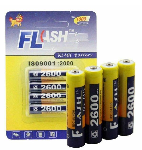 Photo 1 of Hengu Rechargeable AAA Batteries, 2600mAh High Capacity NiMH Triple A Batteries, 4 Pack