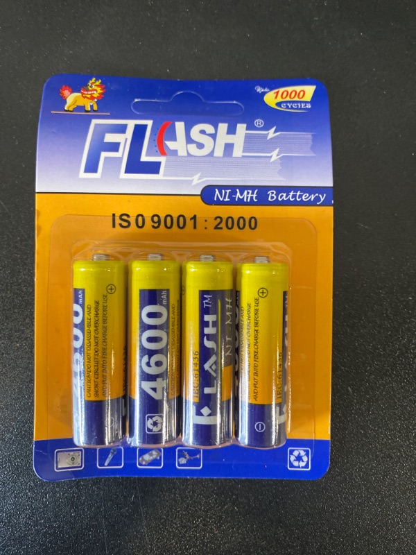 Photo 1 of AA AAA NI-MH Rechargeable 4600mAh/2600mAh 1.2V Battery for Flashlight Game Toys
