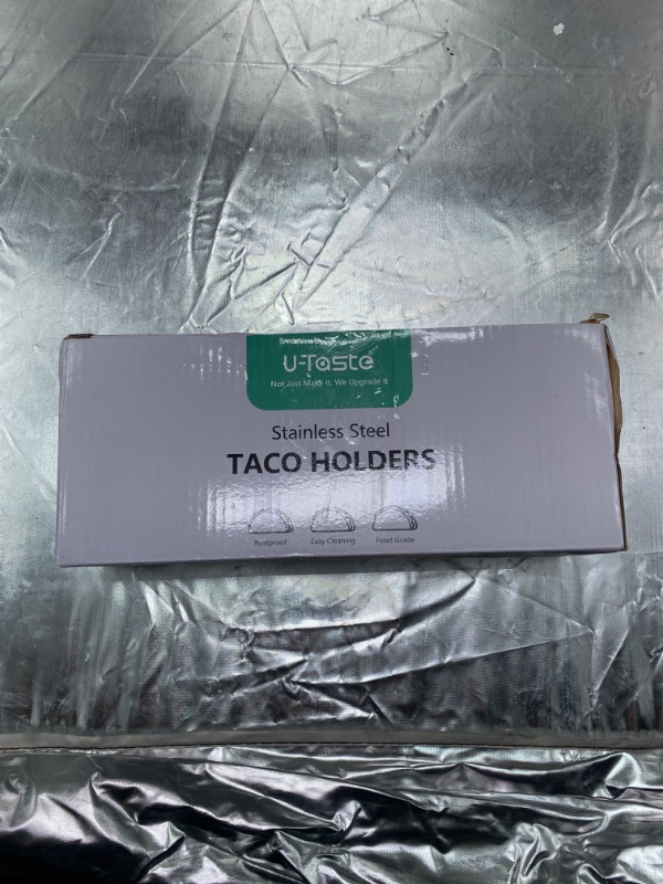 Photo 2 of 18/8 Stainless Steel Taco Holders: U-Taste Soft Hard Taco Shell Rack Oven Safe Metal Corn Tortilla Serving Tray Plates Stand Set with Handle and Rounded Curves (Set of 6) Pack of 6 
