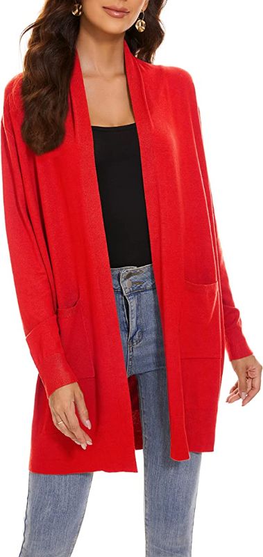 Photo 1 of Huuloo Women's Open Front Long Shawl Cardigan Sweater with Pockets