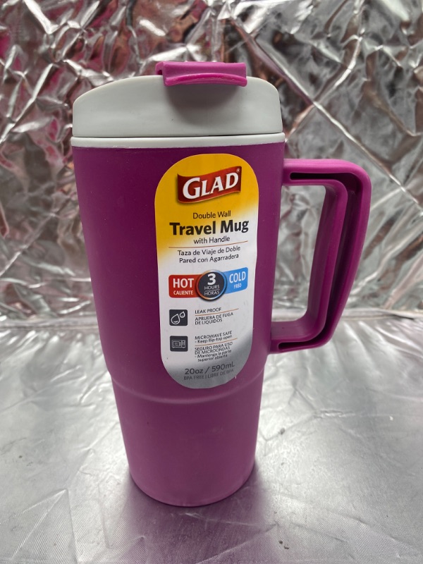 Photo 1 of GLAD double wall travel mug with handle for ho and cold , 20oz/ 590ML 