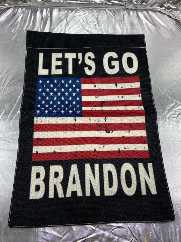 Photo 1 of 'LETS GO BRANDON' American Garden Flag See PHOTO