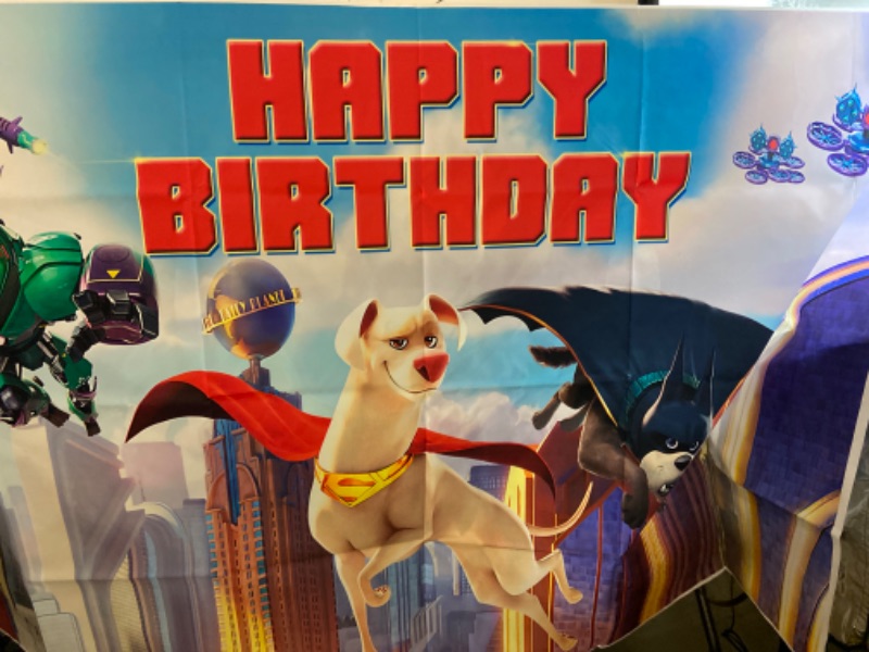 Photo 1 of 'Happy birthday' Superhero pets banner