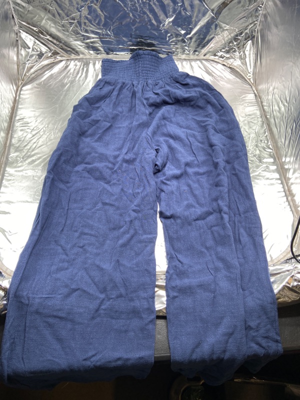 Photo 1 of Size MEDIUM blue scrunched waist bell bottoms pants SEE PHOTO