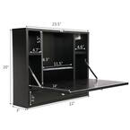 Photo 2 of 20 in. Rectangle Black MDF 1-Drawer 6 Opening Shelves Floating Desk