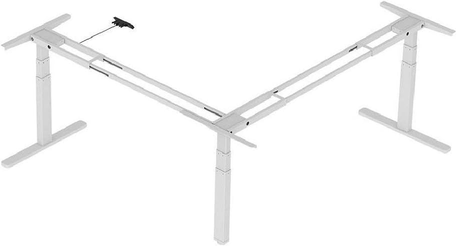 Photo 2 of Monoprice Triple Motor Height Adjustable Sit-Stand Corner Desk Frame - White, 3 Leg Corner, L Shaped Table Base, Programmable Memory Settings