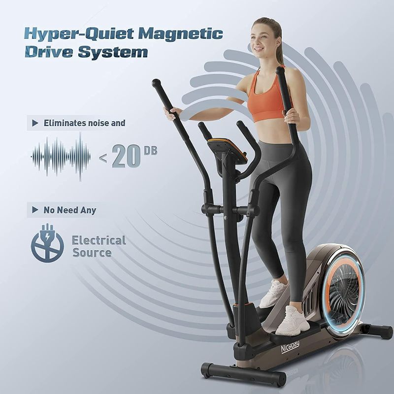 Photo 2 of Niceday Elliptical Machine, Cross Trainer with Hyper-Quiet Magnetic Driving System, 16 Resistance Levels