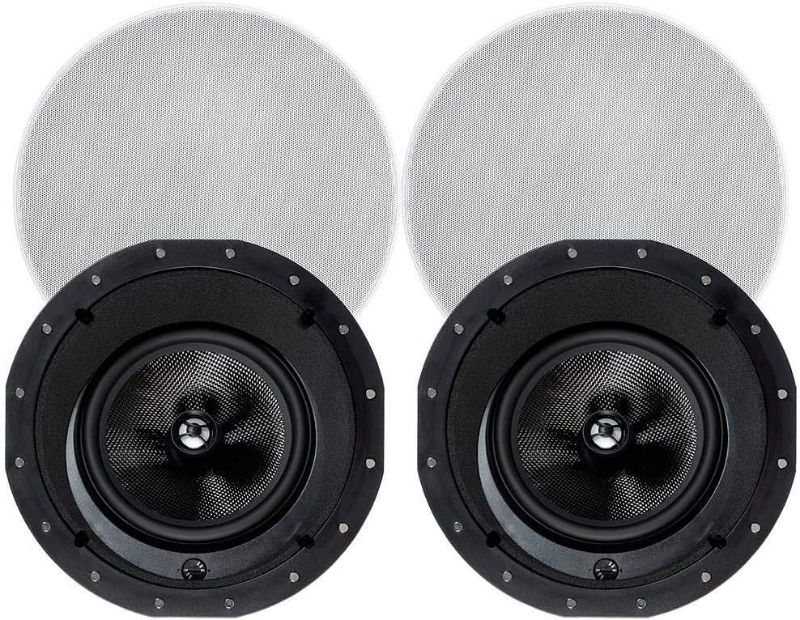 Photo 1 of Monoprice Alpha In-Ceiling Speakers 8in Carbon Fiber 2-Way with 15 degree Angled Drivers (pair)