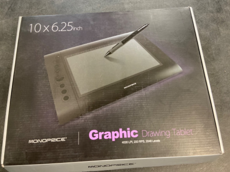 Photo 4 of Monoprice 110594 10 x 6.25-inch Graphic Drawing Tablet (4000 LPI, 200 RPS, 2048 Levels),10" x 6.25" 5080 LPI, Black