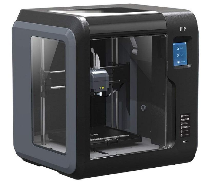 Photo 1 of Monoprice Voxel 3D Printer - Fully Enclosed with Removable Heated Build Plate (150 x 150 x 150 mm) Touch Screen, 8GB And Wi-Fi, Black/Gray, Large