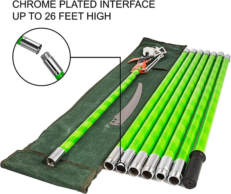 Photo 3 of INTBUYING 26 Foot Length Tree Pole Pruner Tree Saw Garden Tools Loppers Hand Pole Saws