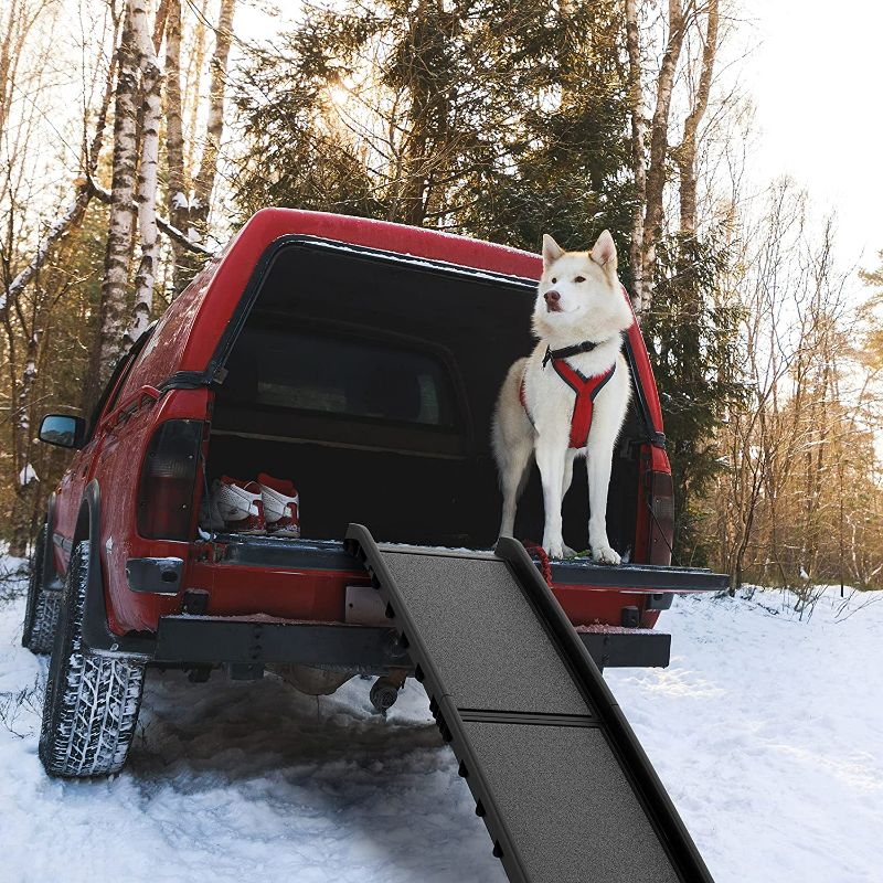 Photo 2 of Dog Ramp - 61-Inch Folding, Nonslip Pet Ramp for Dogs to Get into Cars