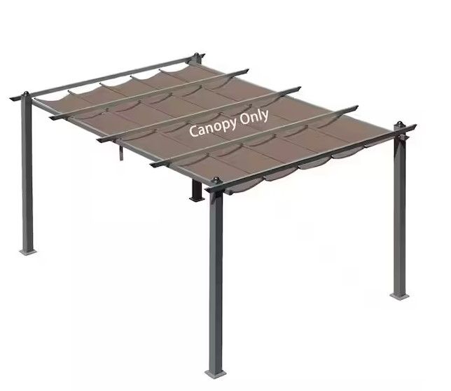 Photo 1 of Aoodor Replacement Pergola Canopy, Retractable Shade Brown. 10 x 13 ft 
CANOPY FABRIC ONLY