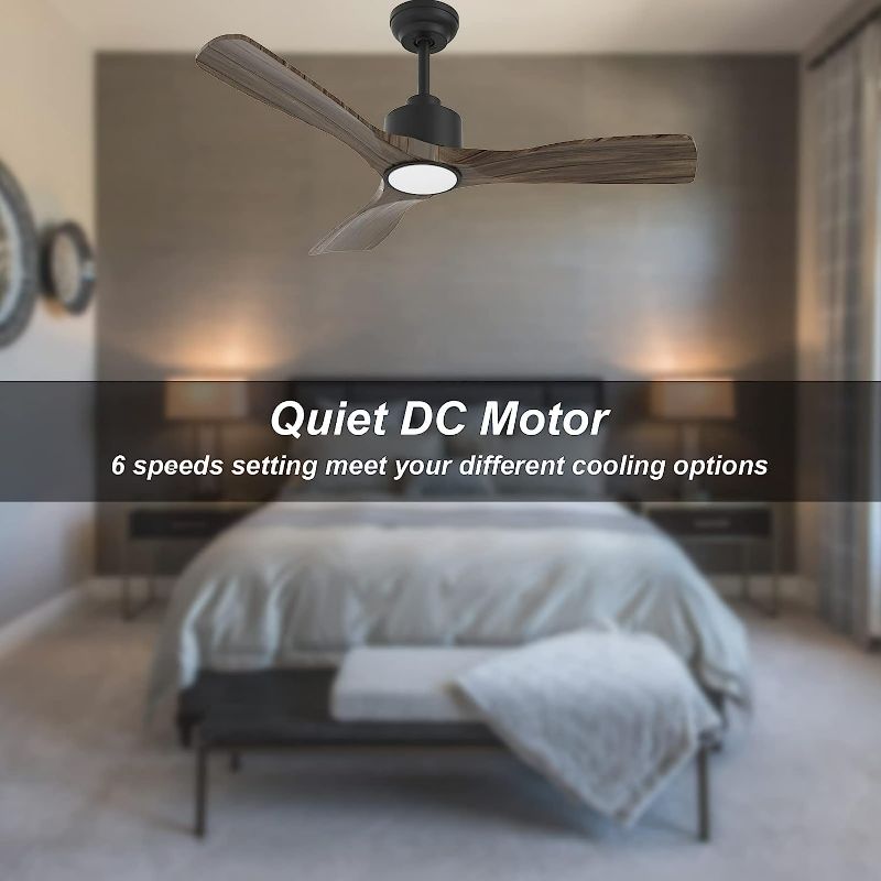 Photo 2 of OFANTOP 52” Dark Grey Smart Ceiling Fan, Quiet DC Motor Ceiling Fan with Light and Remote Control