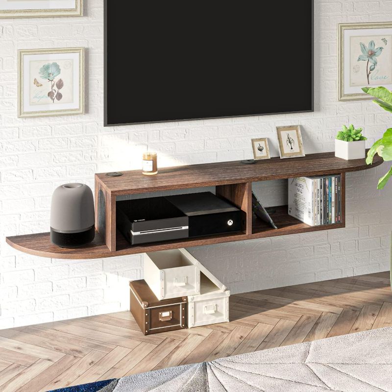 Photo 1 of Floating TV Stand Floating TV Shelf, 55” Modern Wall Mounted TV Console Media Console Floating Shelf for Under TV Entertainment Cente