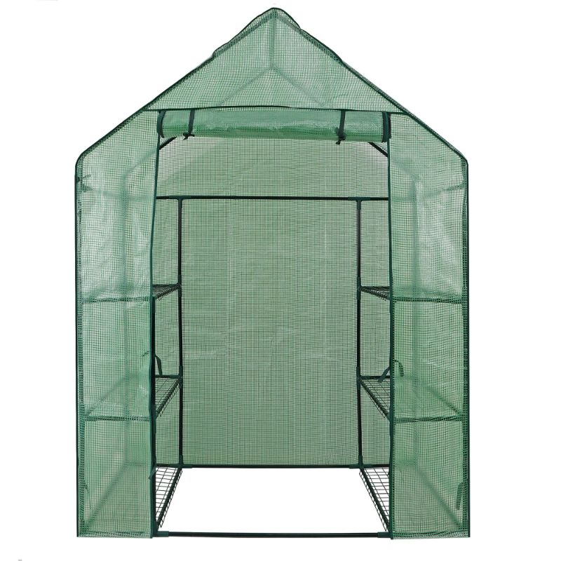 Photo 1 of ZENY Mini Walk-in Green House Garden 3 Tier 6 Shelves Movable Plant Greenhouse